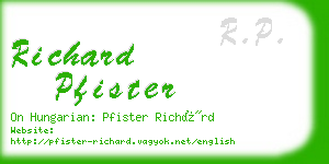 richard pfister business card